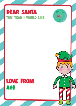 Let your little ones know they're on the nice list with this Dear Santa card. They can then use it to write their letter to Santa. A lovely way to spread some Christmas cheer.