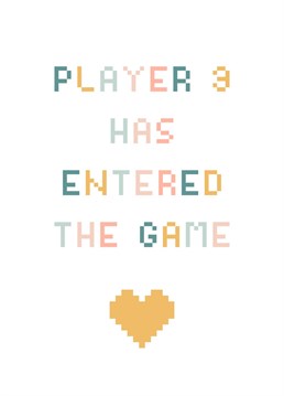 Congratulate the first time parents with this cute gaming Baby Shower card.
