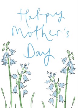 A pretty wildflower bluebell card for a Mum who loves nature and being outside. A beautiful flower option for Mother's Day. Designed by Bellynam Studio