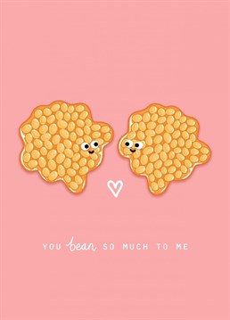 The perfect Anniversary card for someone who loves beans or just beans so much to you! designed by 'Back to the drawing board illustration'