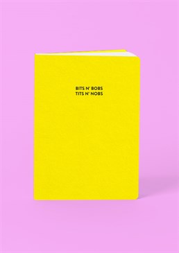 This cheeky little notebook has lots of space for all your important bits and pieces, including doodling pictures of tits and nobs when you get bored of boring old notetaking! This A5 softback notebook is perfect bound and contains high quality lined paper. Please note this product is made to order and is non-returnable.