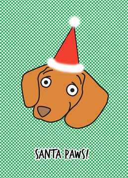 This cute dog is just as good as the real Santa if not better because when he visits he comes over for a little stroke! Buy this Cardinky card for your pals at Christmas.