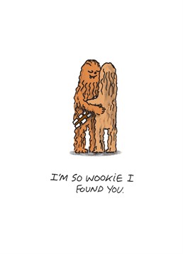Illustrated cartoon pun Anniversary card featuring two cuddly Wookies.