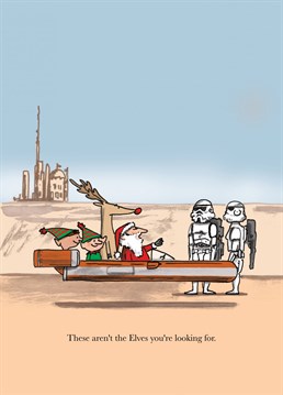 Send this hand illustrated cartoon humour card to an avid Star Wars fan for a special Christmas.