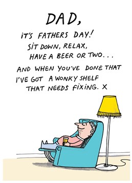 Send this cheekily illustrated cartoon humour card to a special Dad this Father's Day.