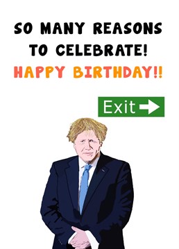 Bye Boris! Celebrate your friend's birthday with this double whammy of a card. Designed by Card and Cake.
