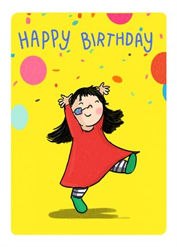 Dance your birthday socks off with this kids celebration card by Cake and Crayons. For that little birthday diva in your life.
