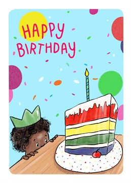 I really really really really....want the cake! A card for that birthday cake loving little one you know just really wants CAKE (but is gone get a card too). By Cake and Crayons.