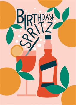 Say happy birthday to your favourite cocktail lover with this cool Aperol Spritz card - perfect for summer!