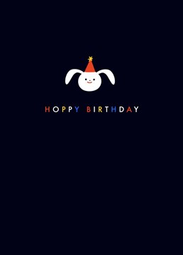 Wish someone a very hoppy birthday with this simple illustrated rabbit birthday card. Designed by Ceinken.
