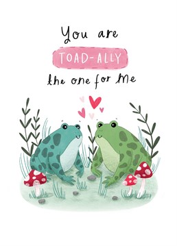 A cute card of toads in love. Perfect to send to your other half this Valentine's Day! Designed by Chloe Fae Designs.