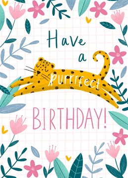 The Purrrrfect card to send to cat lovers on their birthday! Designed by Chloe Fae Designs.