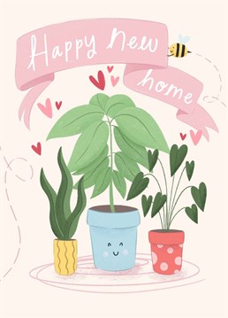 A cute card to celebrate moving into a new home. Perfect for plant lovers! Designed by Chloe Fae Designs.