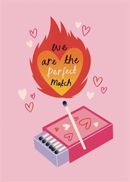 We are the perfect match! A cute Valentines Day card to send to your other half. Illustrated by Chloe Fae Designs.