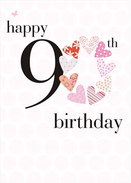 This personalised birthday card by Claire Giles is all you need to make her 90th birthday extra special.