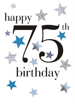 This birthday card by Claire Giles is all you need to make his 75th birthday extra special.