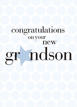 A simple and bright Claire Giles card to send to the grandparents on the birth of their grandson.