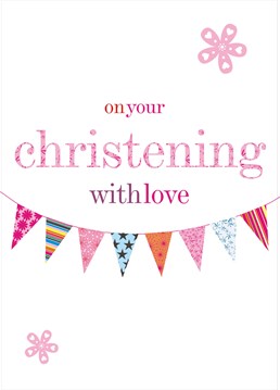 This bright and simple card by Claire Giles is perfect for sending your best wishes for the babies christening.