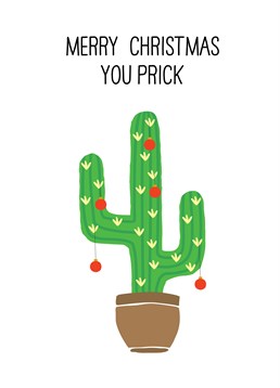 Merry Christmas You Prick, Christmas card by Scribbler. This card is perfect for a cactus lover, or just a prick.