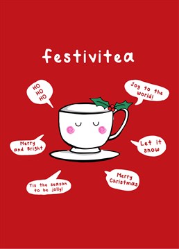 Festivitea by Scribbler. Let the festiviteas begin with this cup full of Christmas remarks, perfect for any seasonal enthusiasts!