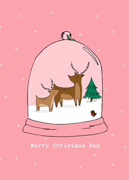 Merry Christmas Nan by Scribbler. Make your Nan smile at Christmas with these cute reindeer in the snow, exclusive to Scribbler.