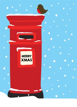 We imagine it could feel quite trippy posting this Christmas card of a post box, INTO a post box. There's only one way to find out with this snowy design by Scribbler.