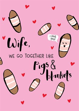 Romantic Christmas for two anyone? You guys are a winning combination so show your wife you're happy to be wrapped up together with this Scribbler card.