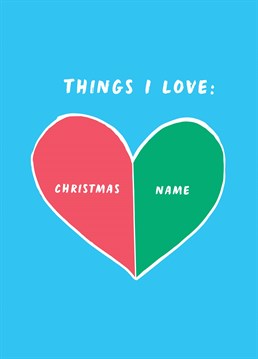 It's a very close call, but let someone special know that you love them as much as you love Christmas with this personalised Scribbler card.