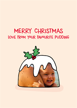 Everyone knows pudding is the best bit. Now you can make yourself the pudding with this personalised photo upload Scribbler Christmas card.