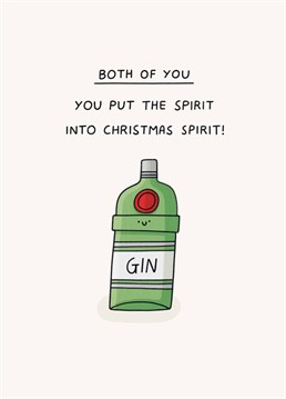 Send this punny Christmas card to a fabulous, gin-drinking couple! Designed by Scribbler.
