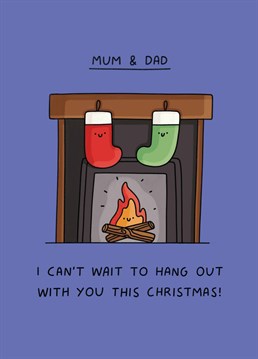 If you're genuinely looking forward to spending it with your parents, send them warm Christmas wishes with this cute and wholesome Scribbler card.