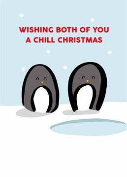 Send chill vibes to the coolest couple you know with this cute Christmas card by Scribbler.