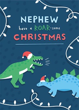 Make sure your dinosaur loving nephew has a roaring good Christmas with this totally dino-mite Scribbler card.