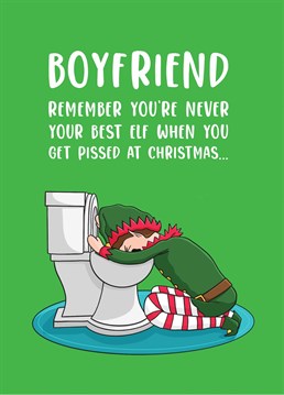 The perfect Scribbler card to call out a boyfriend who never learns from past Christmases and always has to take it too far. There's always one!