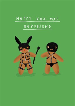 If he's been very naughty this year, send your boyfriend this brilliantly kinky Christmas card and try not to take a bite out of him. Designed by Scribbler.