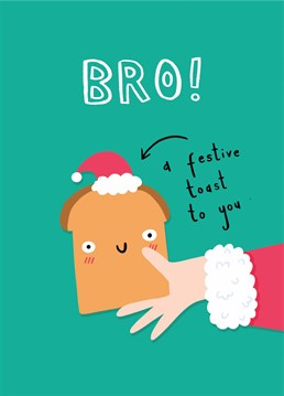 Spread some sibling love and send your brother a slice of affection with this punny Christmas card by Scribbler.