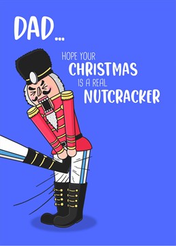 Ouch, right in the crown jewels! Make dad laugh (and wince) with this cheeky Christmas card by Scribbler.