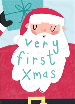 Introduce your newest family member to the big man himself with this lovely first Christmas card by Scribbler.