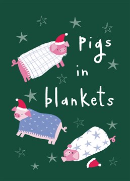 The cutest pigs in blankets you ever did see! Get them thinking about Christmas dinner with this brilliant Scribbler card.