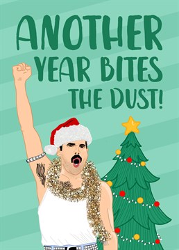 Never been so happy to see the back of a year? Cheer up a Queen fan with this funny festive design by The Cake Thief.