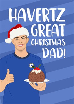 A punny, Chelsea Football inspired Christmas card, perfect for your Dad.