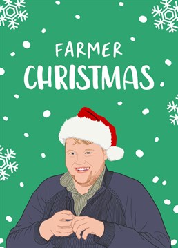 A funny Farmer Christmas card, inspired by the farming legend that is Caleb Cooper!    Perfect for sending festive wishes to those who loved the TV show, Clarkson's Farm.