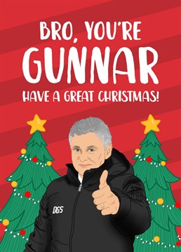 A Manchester United inspired Christmas card, perfect for sending festive football wishes to your Dad!