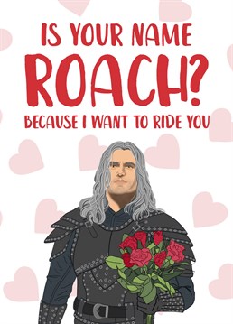 A cheeky Valentine's Day card, inspired by the Netflix TV series and game 'The Witcher'.  Perfect for fans of the TV show, game or Henry Cavill, this naughty card is a fun way to celebrate your love this Valentine's Day.  Designed by The Cake Thief