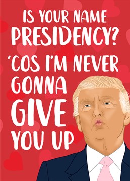 Play your Trump card this Valentine's Day and send your lover this funny design by The Cake Thief.