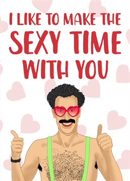 Very naiiiice, I like! Pop on a mankini and make their Valentine's extra special with this Borat inspired design by The Cake Thief.