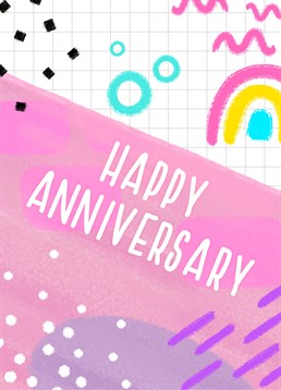 Wish them Happy Anniversary and many more years together with this colourful design by Coconutacha.