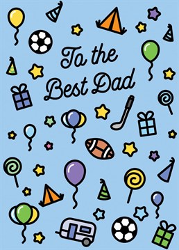 Tell your dad that he is the best this Father's Day with this illustrated card by CoconuTacha. Featuring icons from footballs to rugby, golf to camping!