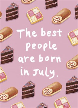 Send some birthday wishes with this July themed birthday cake card!