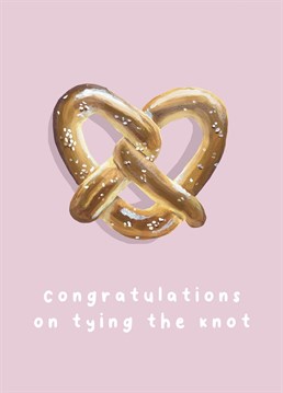 Send some love to the newly weds with this cute pretzel card!